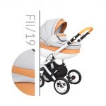  - Koèárek Baby Merc Faster  Style 2   è.19 + rukávník ZDARMA !!  sv.šedý len + oranžová koženka od  www.firkon-kocarky.cz